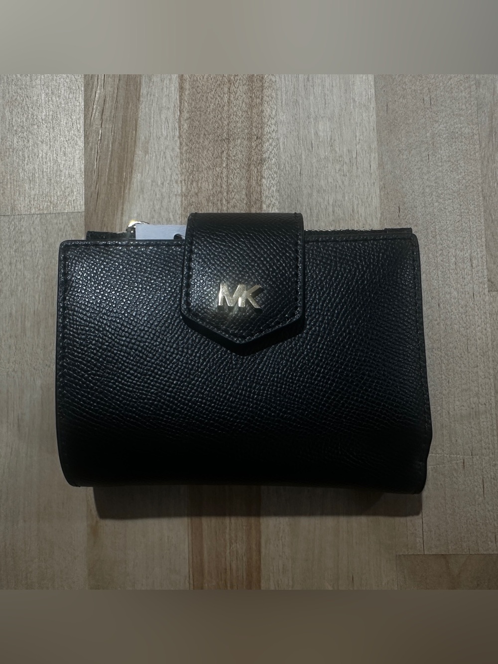 Michael Kors Snap Billfold Black Leather Wallet